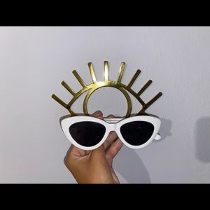 White cat eye sunglasses